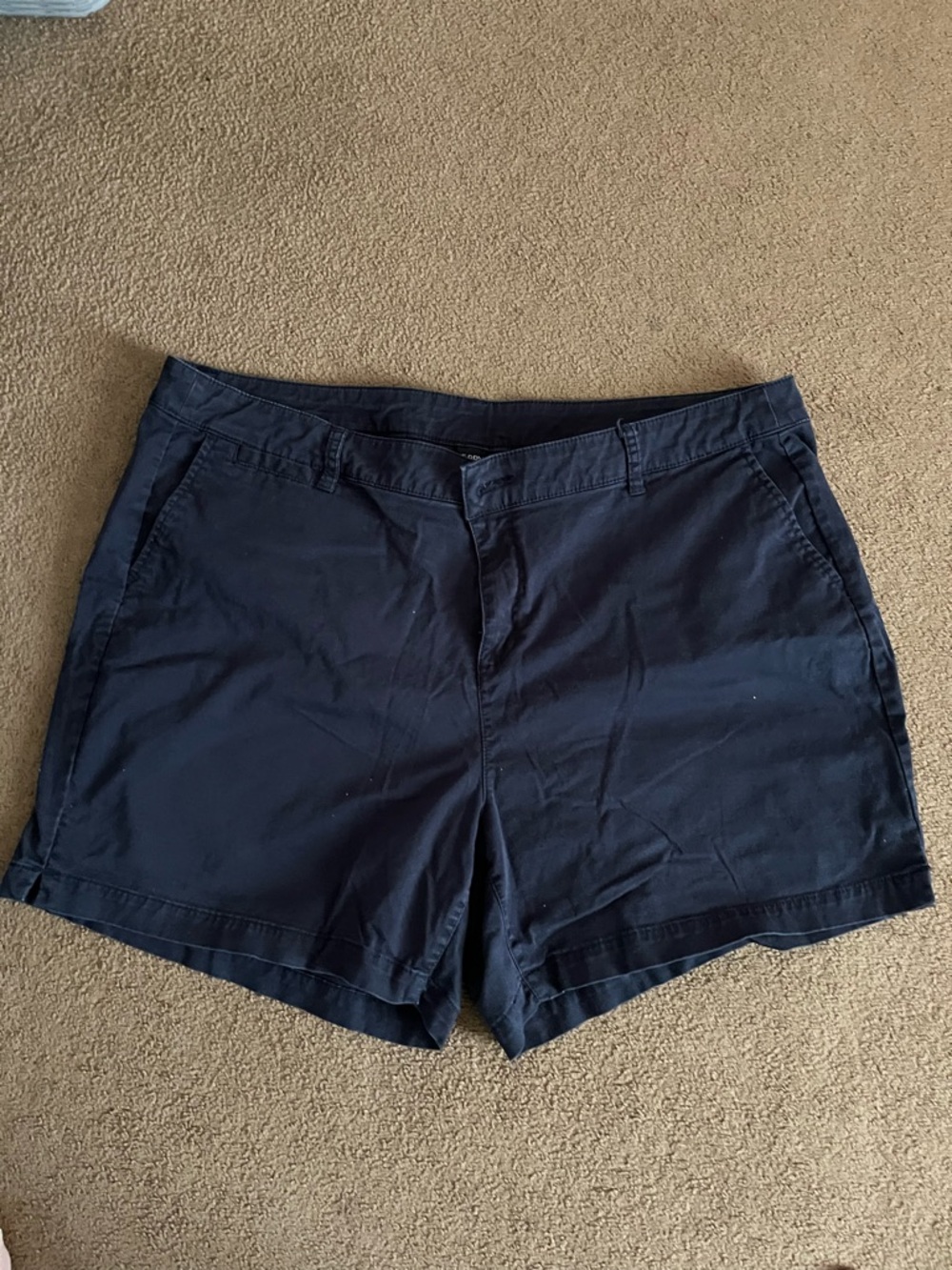 Lane Bryant Dark Navy Casual Cotton Blend Shorts